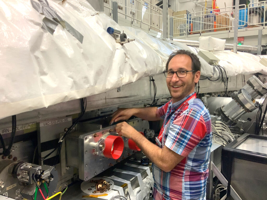 Professor Martin Fertl working on the Muon g-2 storage ring (photo/©: private)